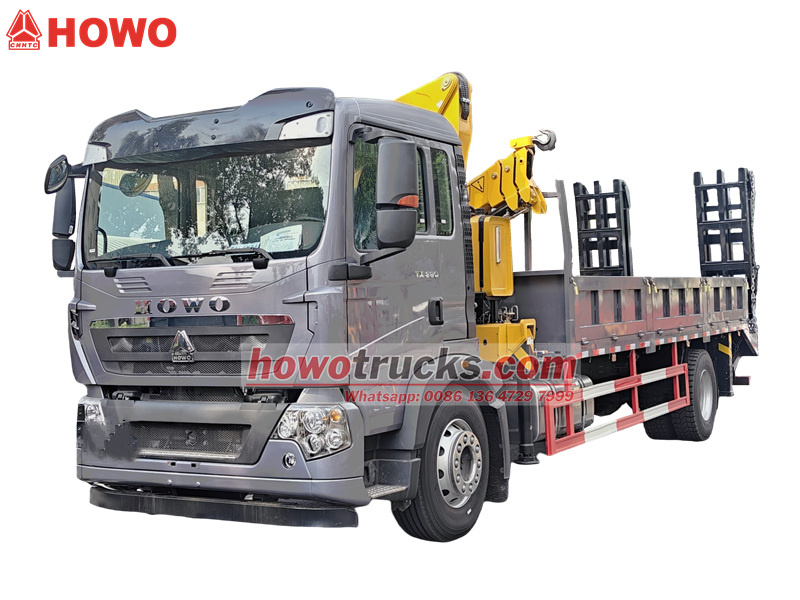 Howo 4x2 truck mounted 6T knuckle crane