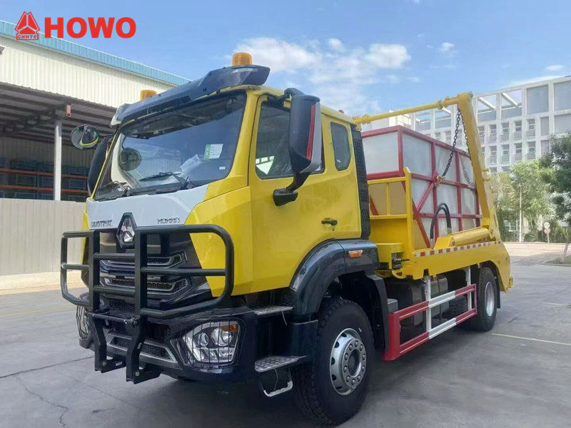 Camion à ordures HOWO 4x2 à bras oscillant et conduite à droite