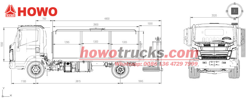 HOWO water tank truck drawing HOWO water tank truck drawing