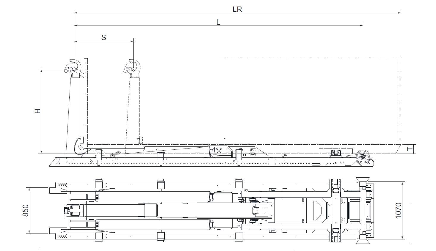 HOWO hook lift refuse truck drawing
