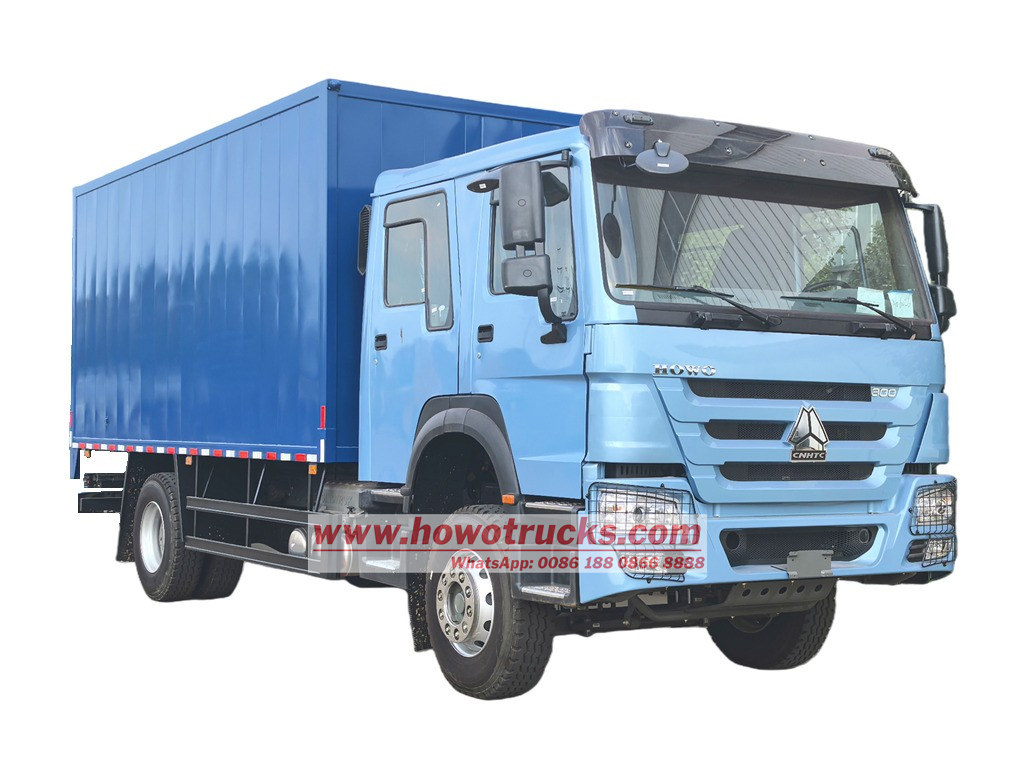 HOWO double cabin sealed container cargo truck HOWO double cabin sealed container cargo truck