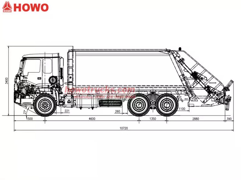 Camion compacteur de déchets Howo lourd de 20 m³