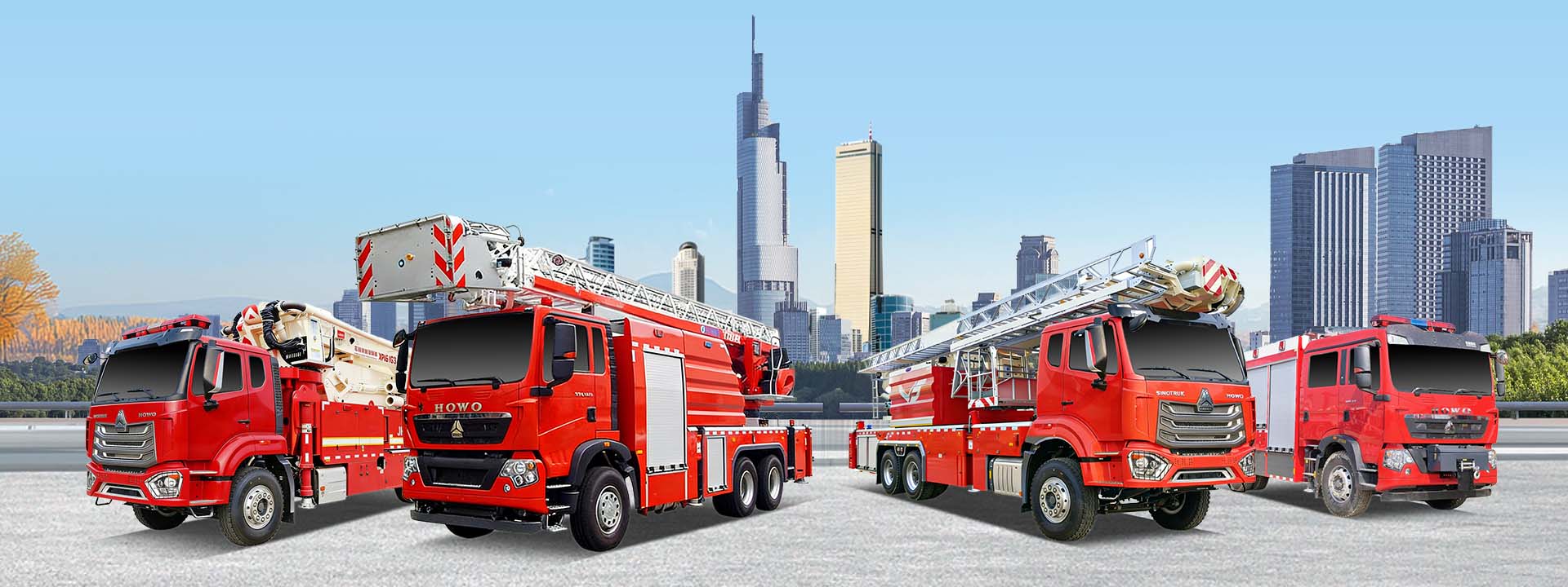 Fournisseur de camions de pompiers à échelle aérienne Howo, camions de sauvetage à échelle et camions de pompiers à plateforme aérienne, camion de pompiers à jet d'eau de 70 m de hauteur